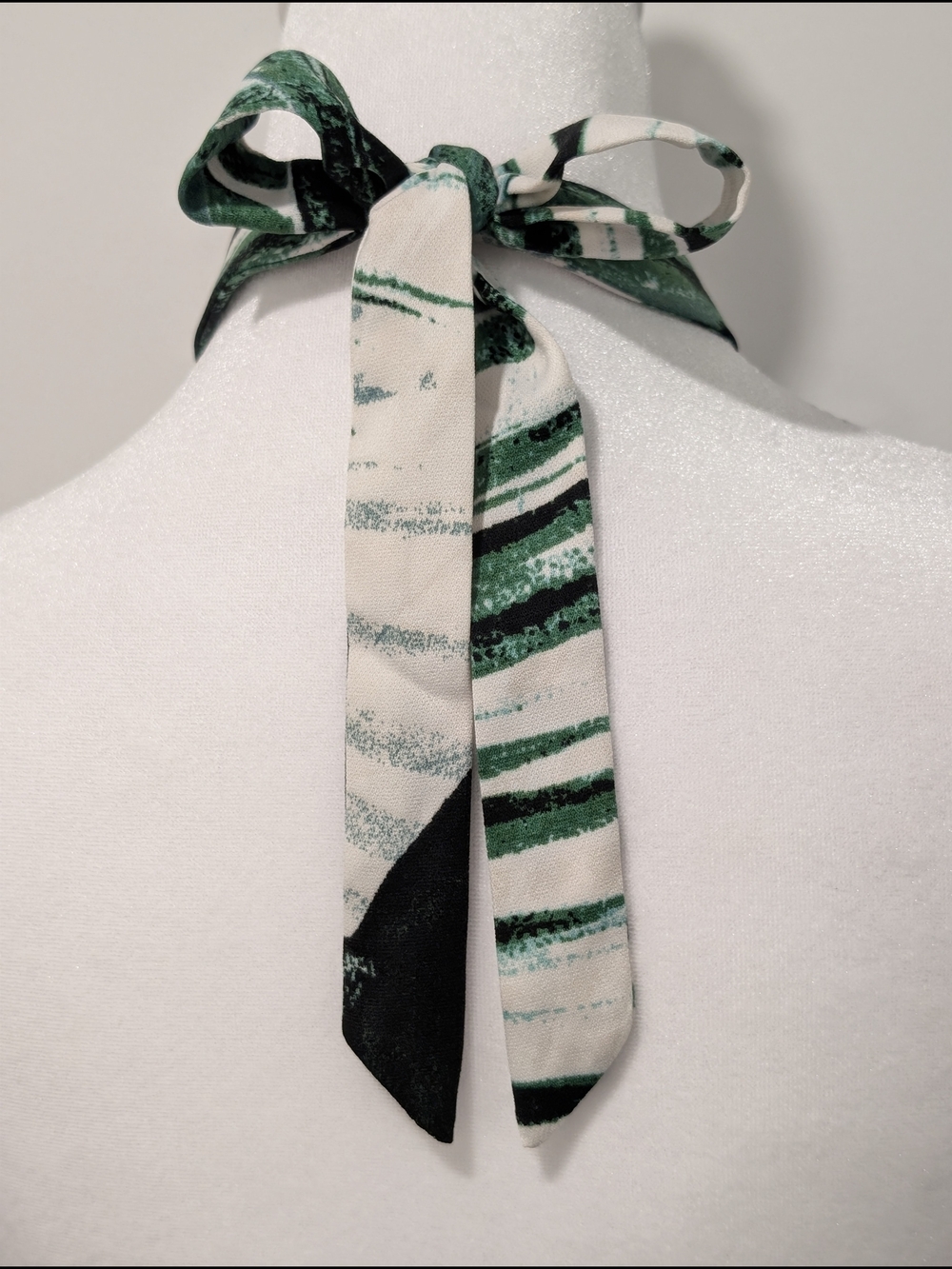 Dynamite Green and White Palm-Stripe Halter Top - Picture 4 of 6
